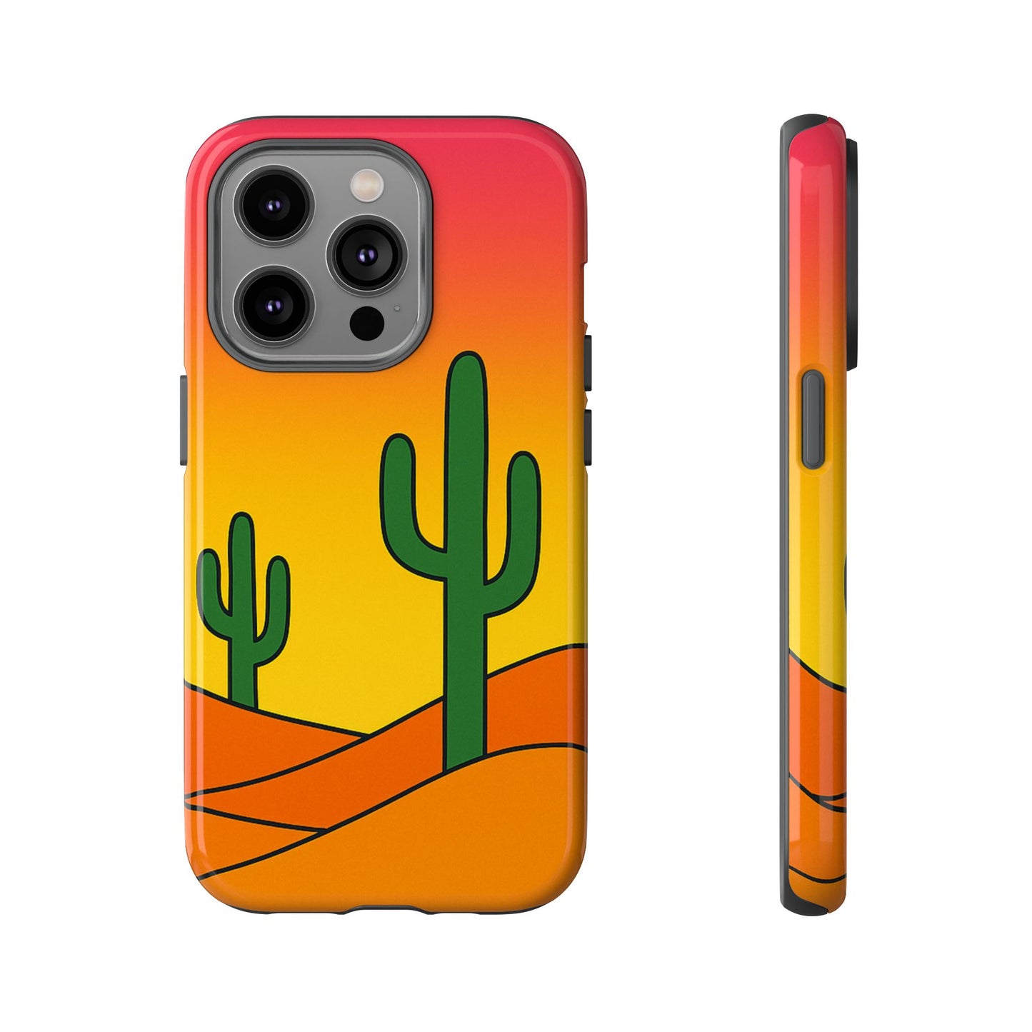 Desert Vibes Phone Case, Tough Cases, Cactus Design, Colorful Phone Cover, Summer Aesthetic, Unique Gift Idea