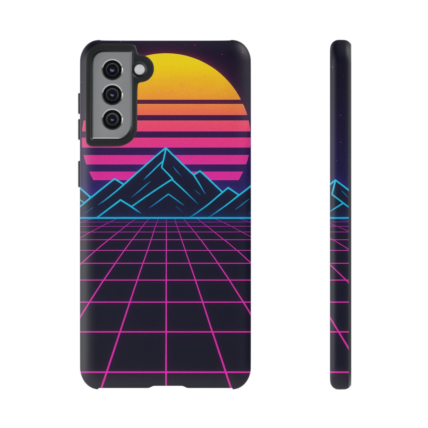 Retro Sunset Phone Case, Vintage Neon Case, 80s Aesthetic Cover, Gift for Tech Lovers, Unique Phone Accessories