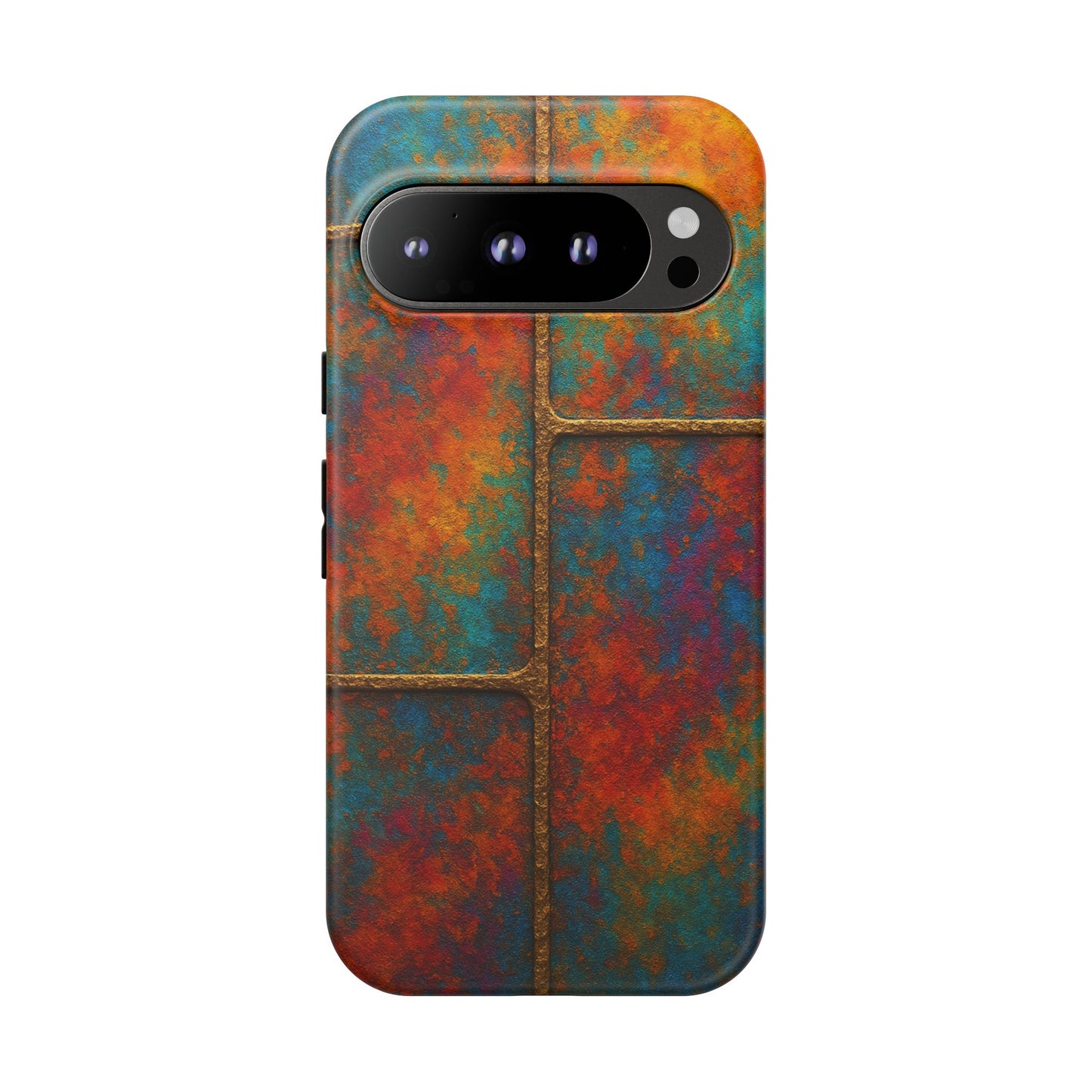 Colorful Textured Phone Case, Vibrant iPhone Cover, Tough Protective Shell, Unique Mobile Accessory, Artisan Phone Protection