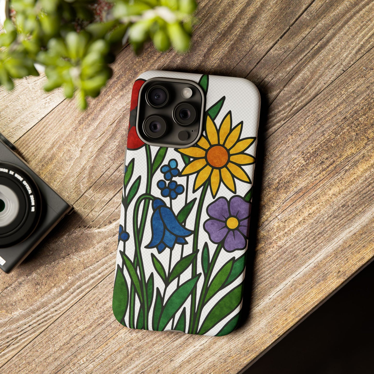 Floral Phone Case, Vibrant Flower Design, Tough Protection, Gift for Nature Lovers, Spring Decor