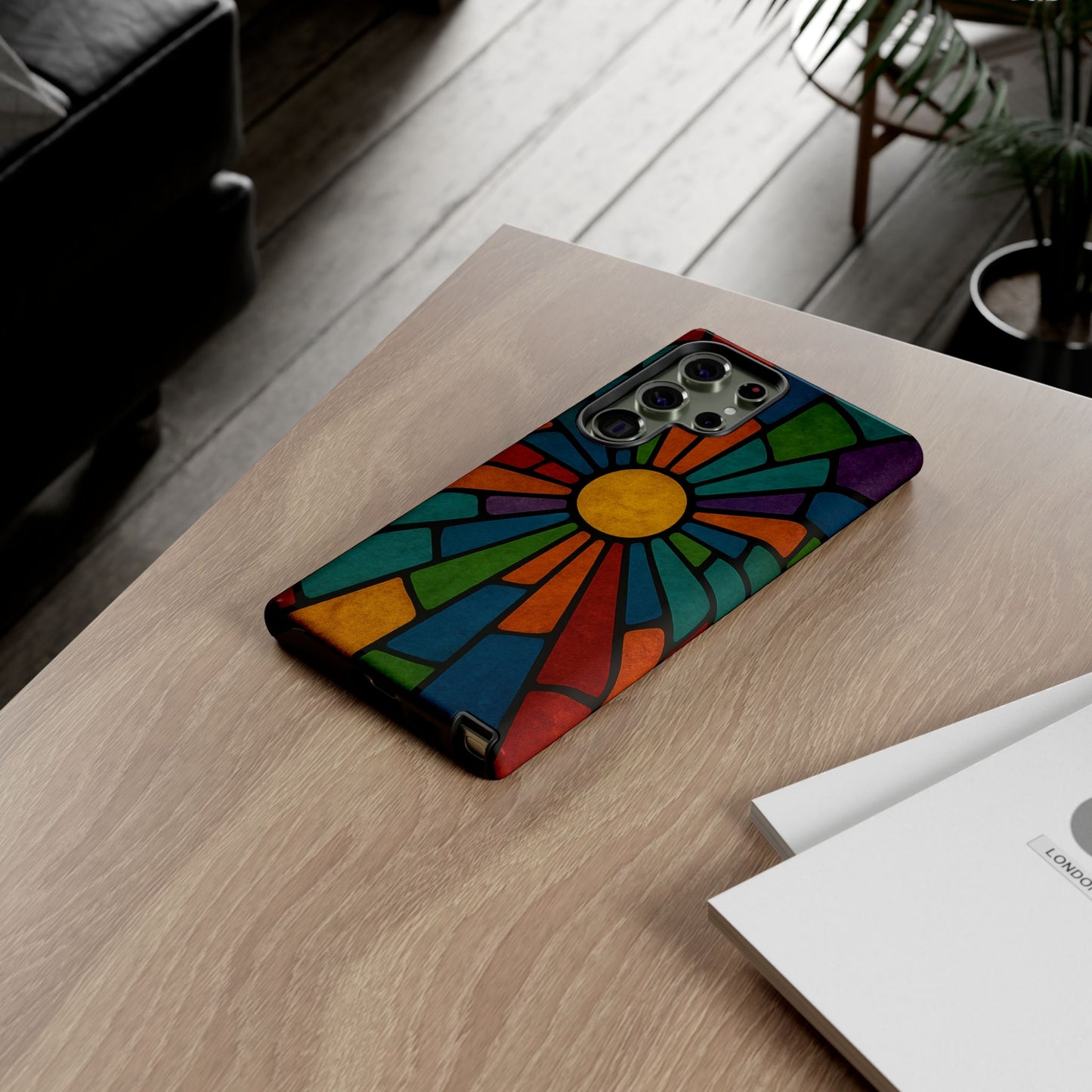 Colorful Stained Glass Phone Case, Tough Cases, Artistic Phone Cover, Vibrant Mobile Accessory, Unique Gift for Art Lovers