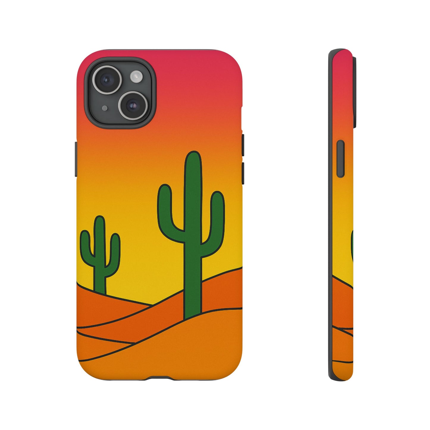 Desert Vibes Phone Case, Tough Cases, Cactus Design, Colorful Phone Cover, Summer Aesthetic, Unique Gift Idea
