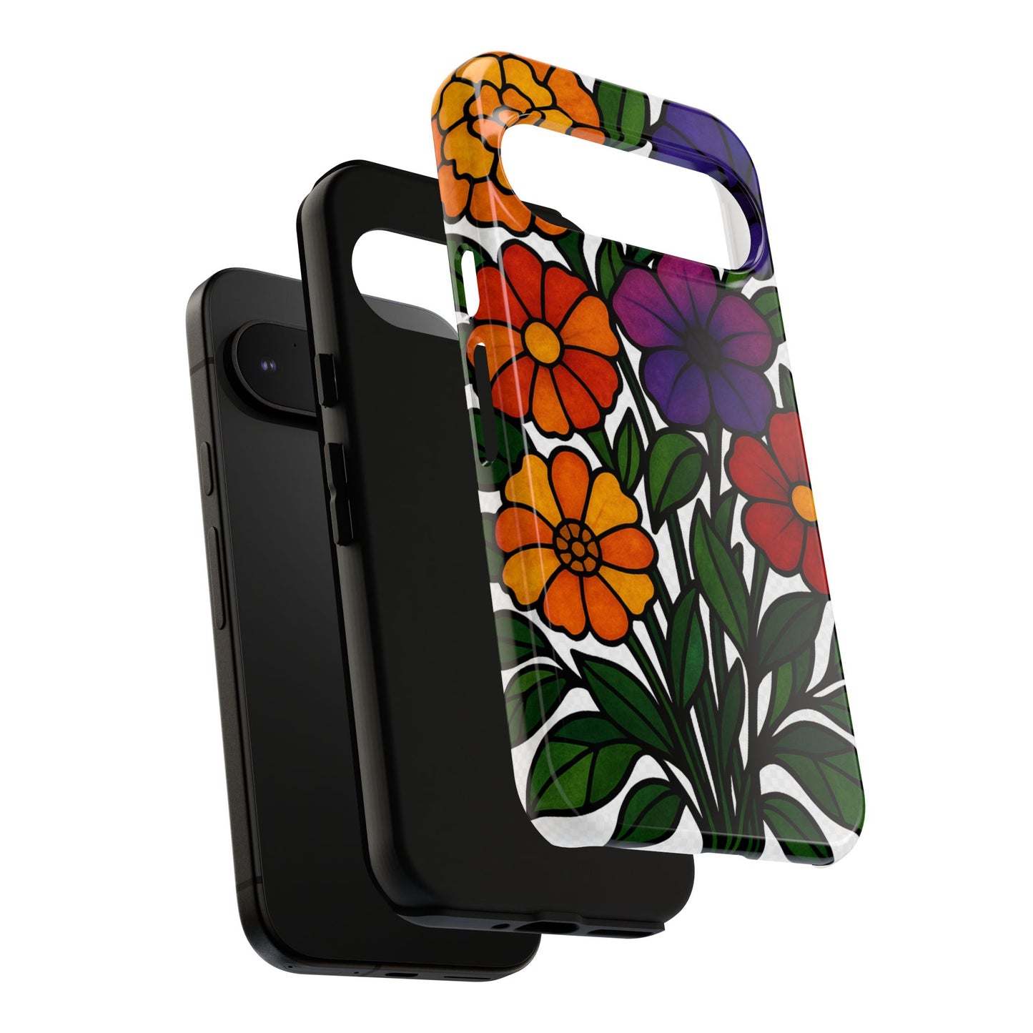 Floral Phone Case, Tough Cases with Colorful Flower Design, Gift for Flower Lovers, Summer Accessories, Trendy Phone Cover