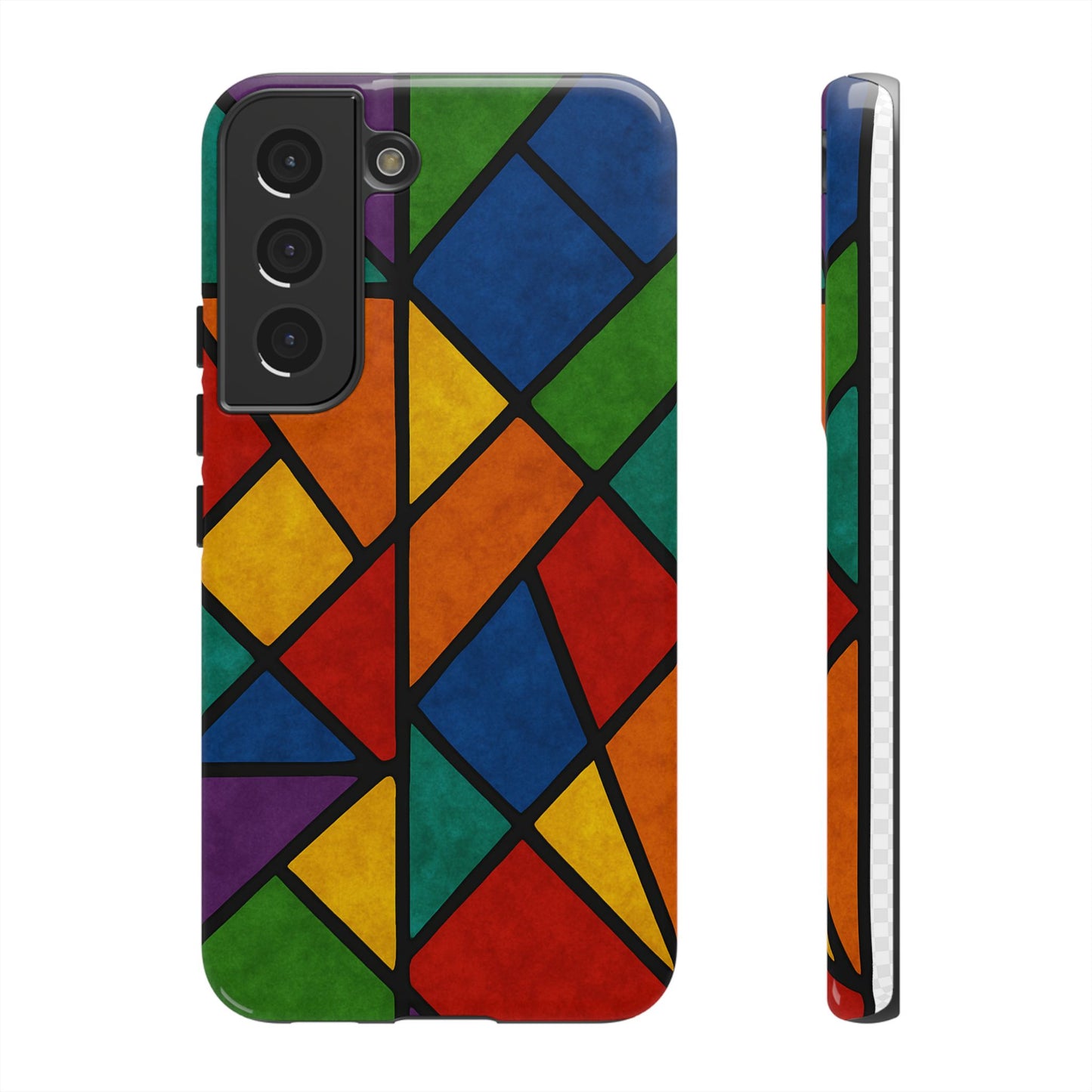 Colorful Phone Case, Stained Glass Pattern, Artistic Phone Cover, Unique Smartphone Protection, Vibrant Gift for All Occasions