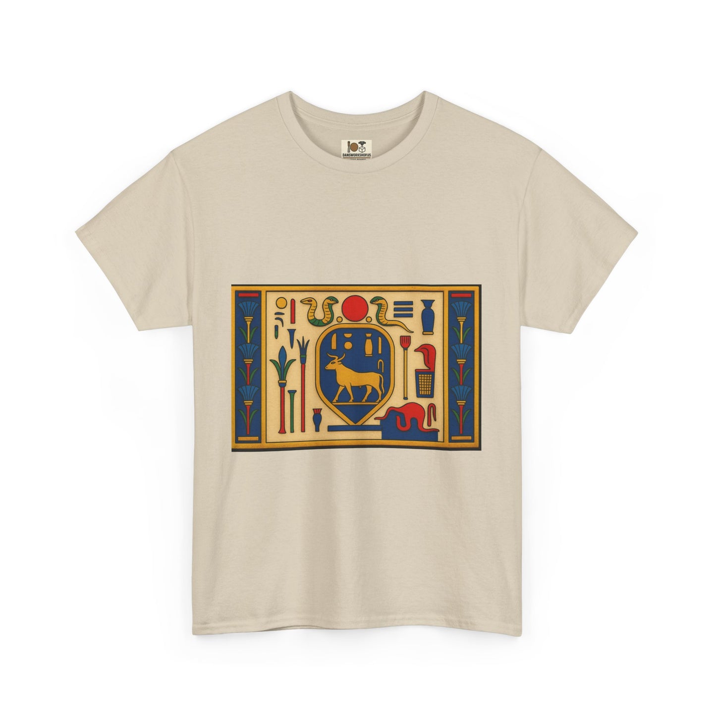 Egyptian Hieroglyphs Unisex Heavy Cotton Tee, Graphic Tee, Casual Wear, Gift Idea, Unique Shirt, Summer Style