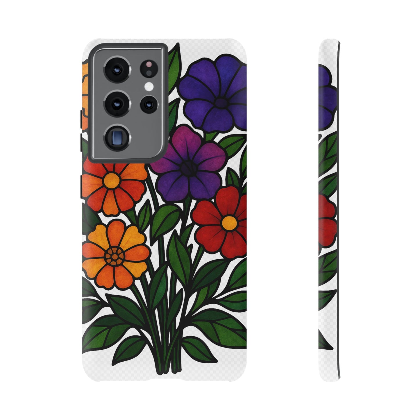 Floral Phone Case, Tough Cases with Colorful Flower Design, Gift for Flower Lovers, Summer Accessories, Trendy Phone Cover