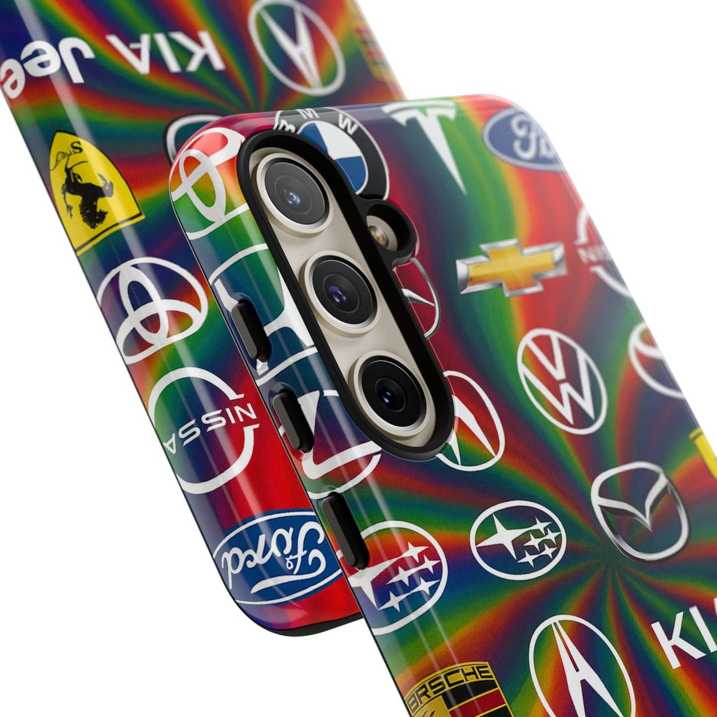 Colorful Car Logos Phone Case - Vibrant Tough Cases for Auto Enthusiasts, Unique Gift for Birthdays, Car Events, and Holidays