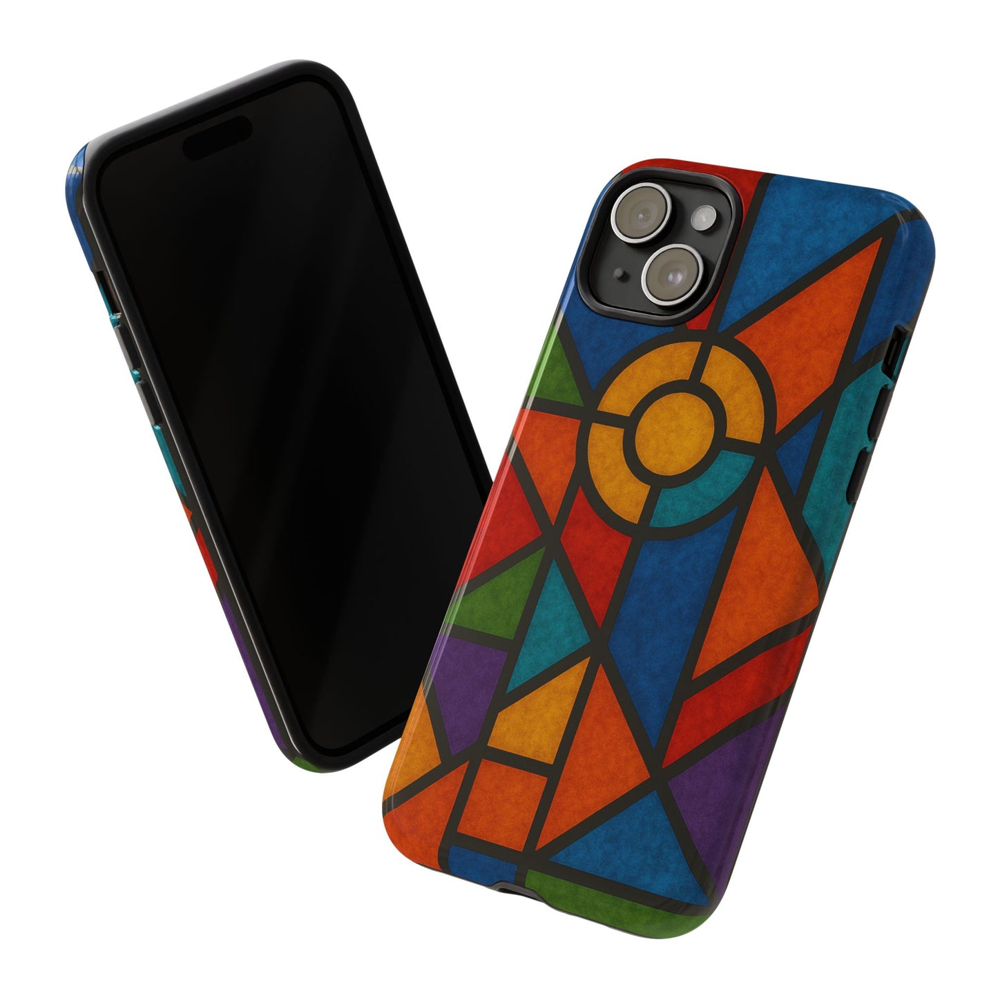 Colorful Stained Glass Phone Case, Artistic Phone Cover, Vibrant Protective Case, Unique Gift for Art Lovers, Stylish Smartphone Accessory