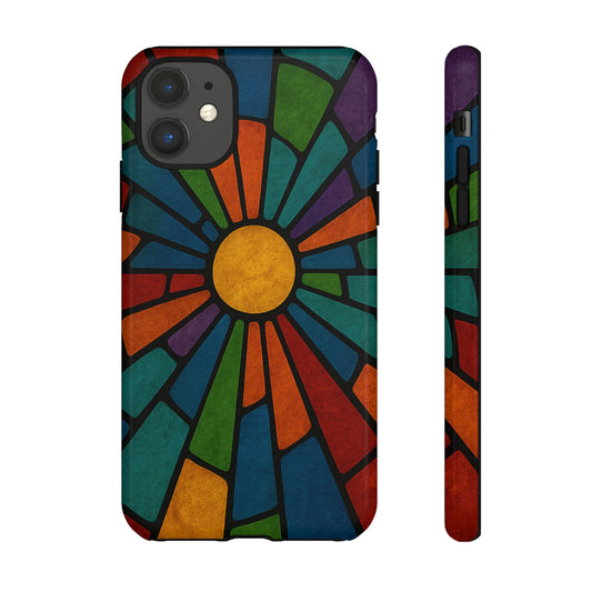 Colorful Stained Glass Phone Case, Tough Cases, Artistic Phone Cover, Vibrant Mobile Accessory, Unique Gift for Art Lovers