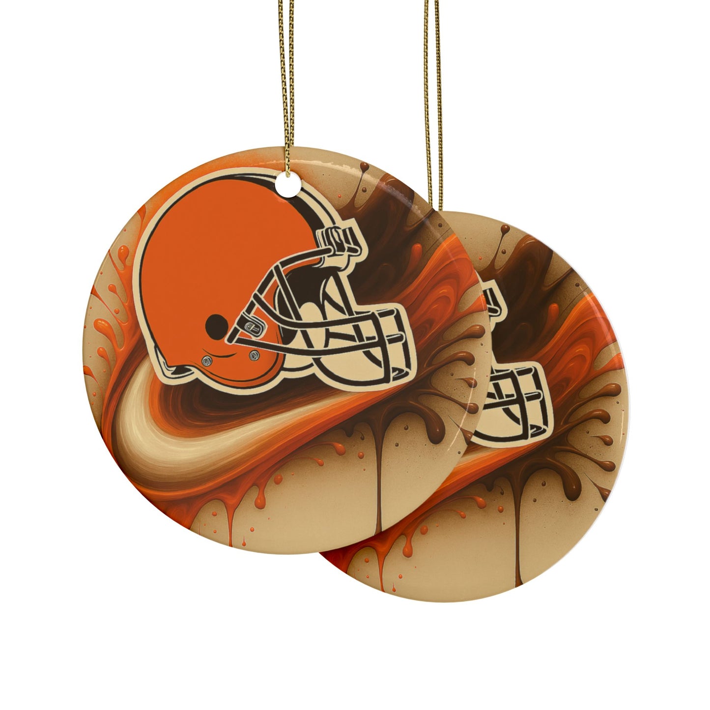 Cleveland Browns Ceramic Ornaments, Football Christmas Decor, Team Spirit Ornaments, Holiday Gifts for Fans, Sports Tree Decor