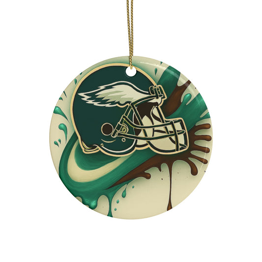 Football Themed Ceramic Ornaments for Holidays, Sports Tree Decor, Sports Fan Gifts, Christmas Ornaments, Customizable Holiday Decor