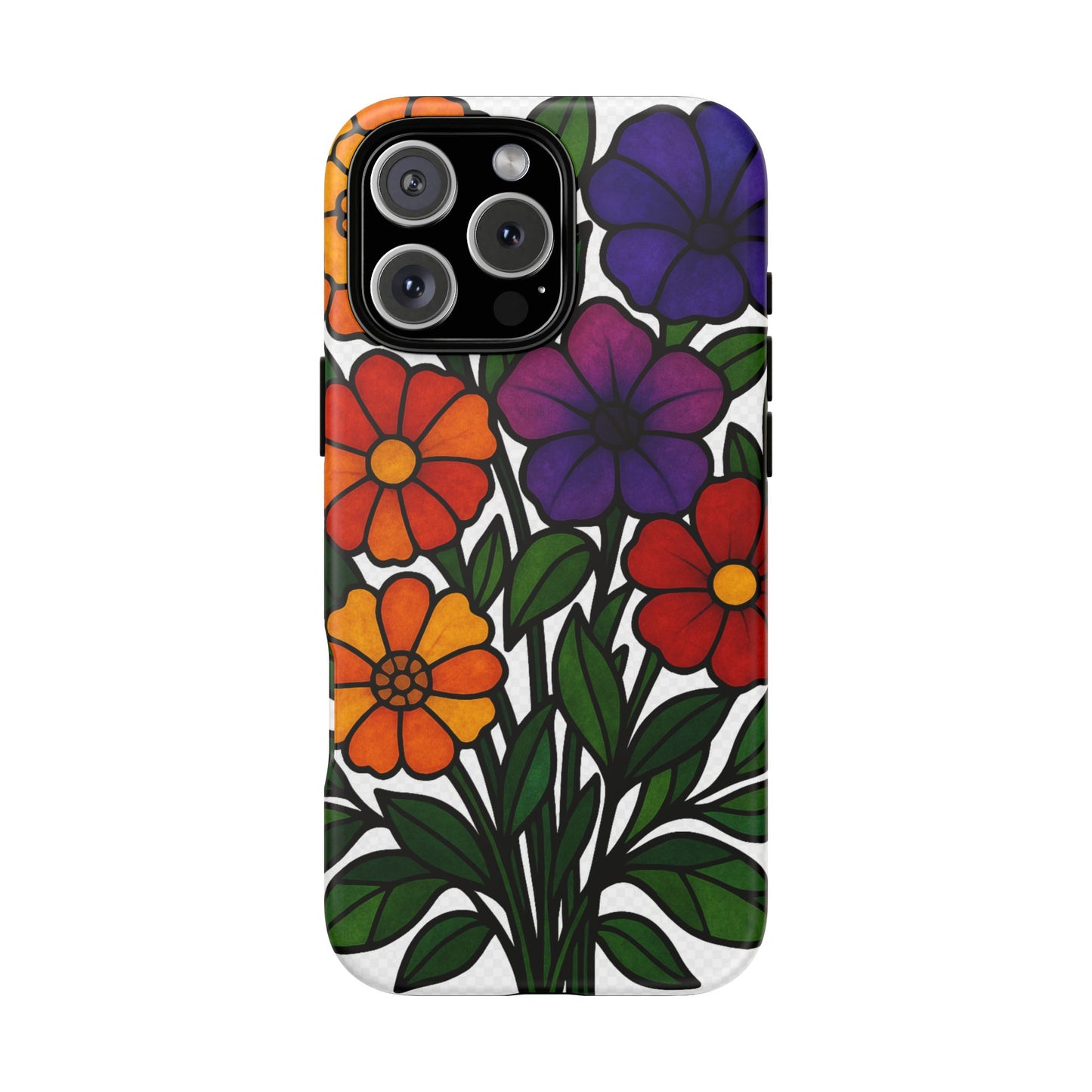 Floral Phone Case, Tough Cases with Colorful Flower Design, Gift for Flower Lovers, Summer Accessories, Trendy Phone Cover