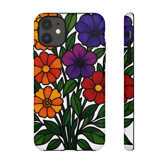 Floral Phone Case, Tough Cases with Colorful Flower Design, Gift for Flower Lovers, Summer Accessories, Trendy Phone Cover