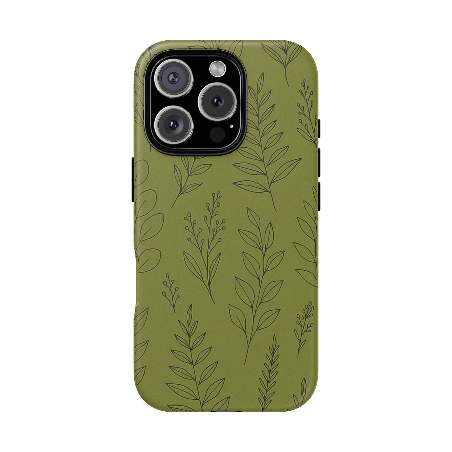 Stylish Phone Case, Botanical Design, Tough Phone Cover, Green Floral Case, Nature Inspired Gift, Eco-Friendly Accessory