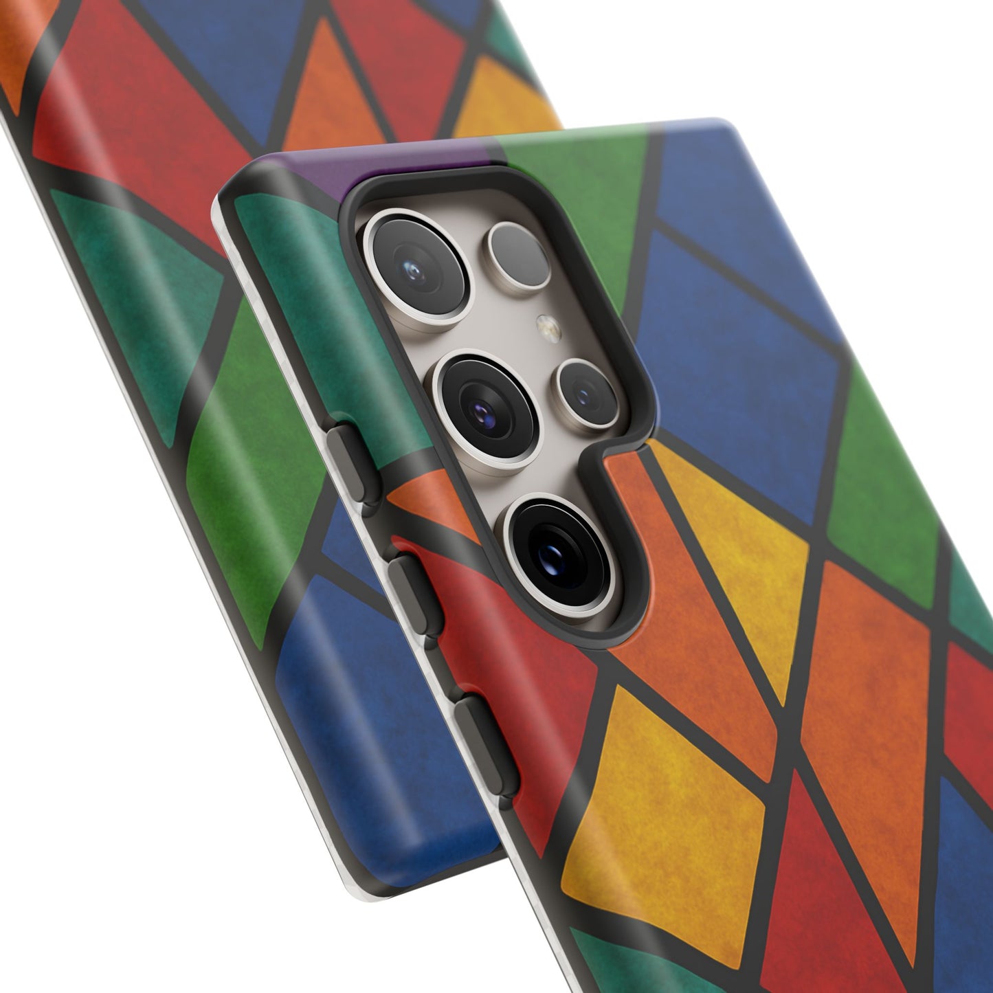 Colorful Phone Case, Stained Glass Pattern, Artistic Phone Cover, Unique Smartphone Protection, Vibrant Gift for All Occasions