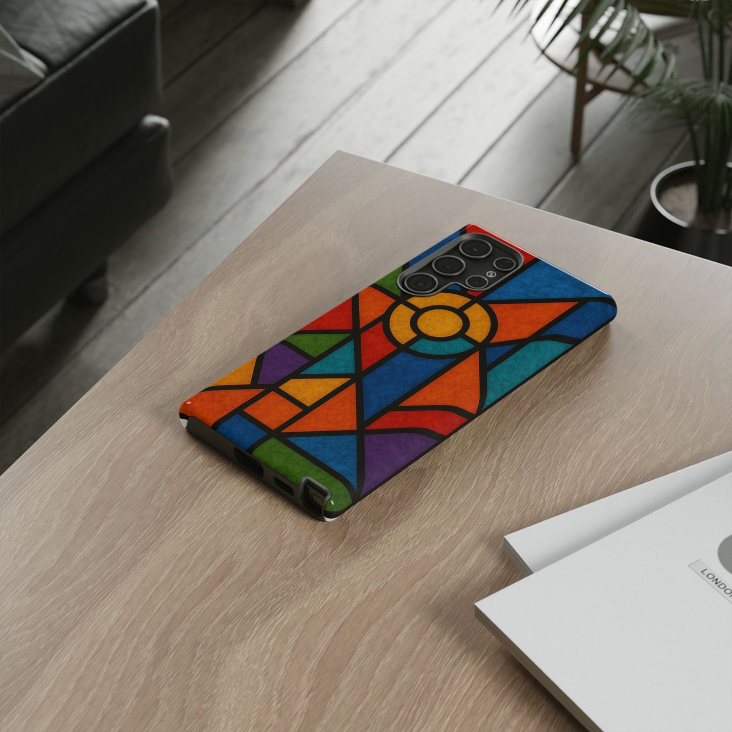 Colorful Stained Glass Phone Case, Artistic Phone Cover, Vibrant Protective Case, Unique Gift for Art Lovers, Stylish Smartphone Accessory