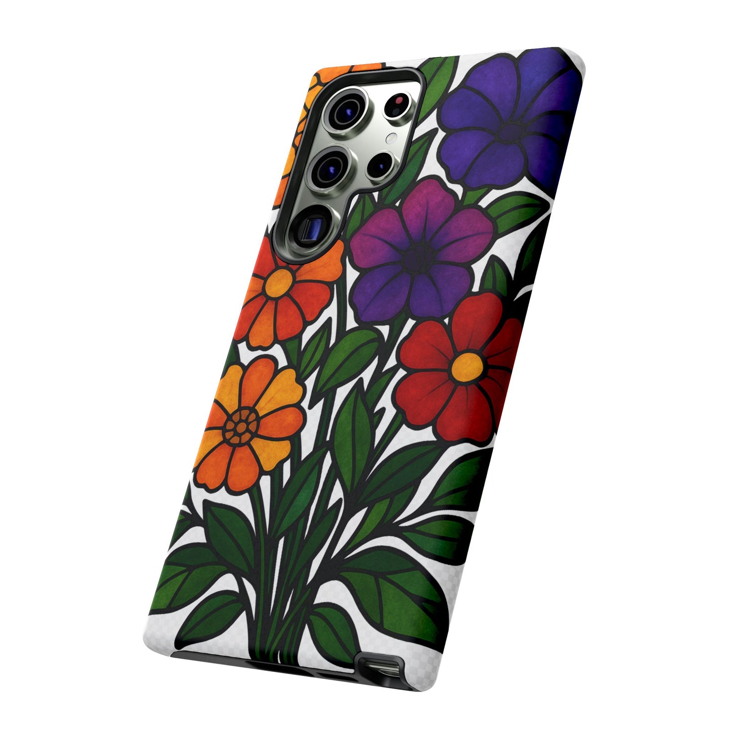 Floral Phone Case, Tough Cases with Colorful Flower Design, Gift for Flower Lovers, Summer Accessories, Trendy Phone Cover