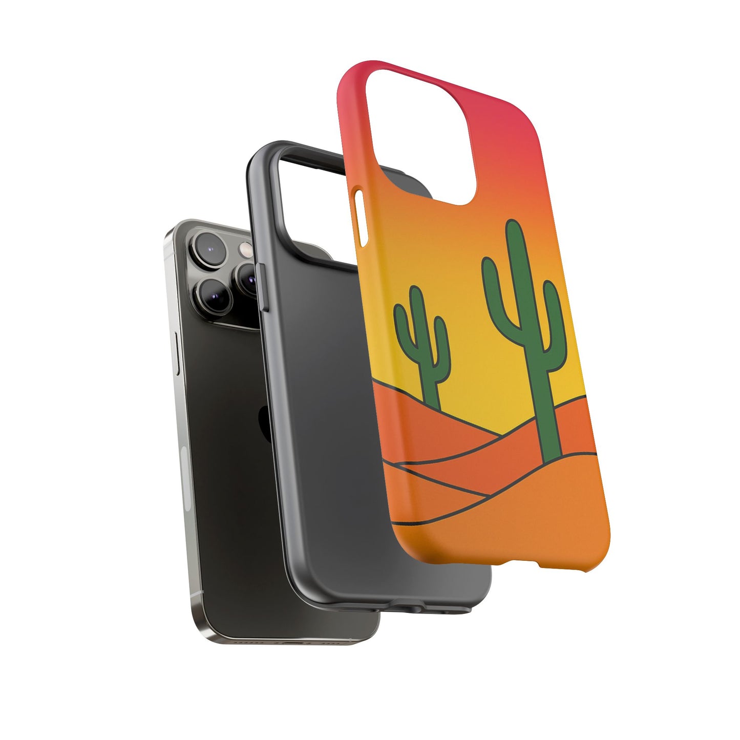 Desert Vibes Phone Case, Tough Cases, Cactus Design, Colorful Phone Cover, Summer Aesthetic, Unique Gift Idea