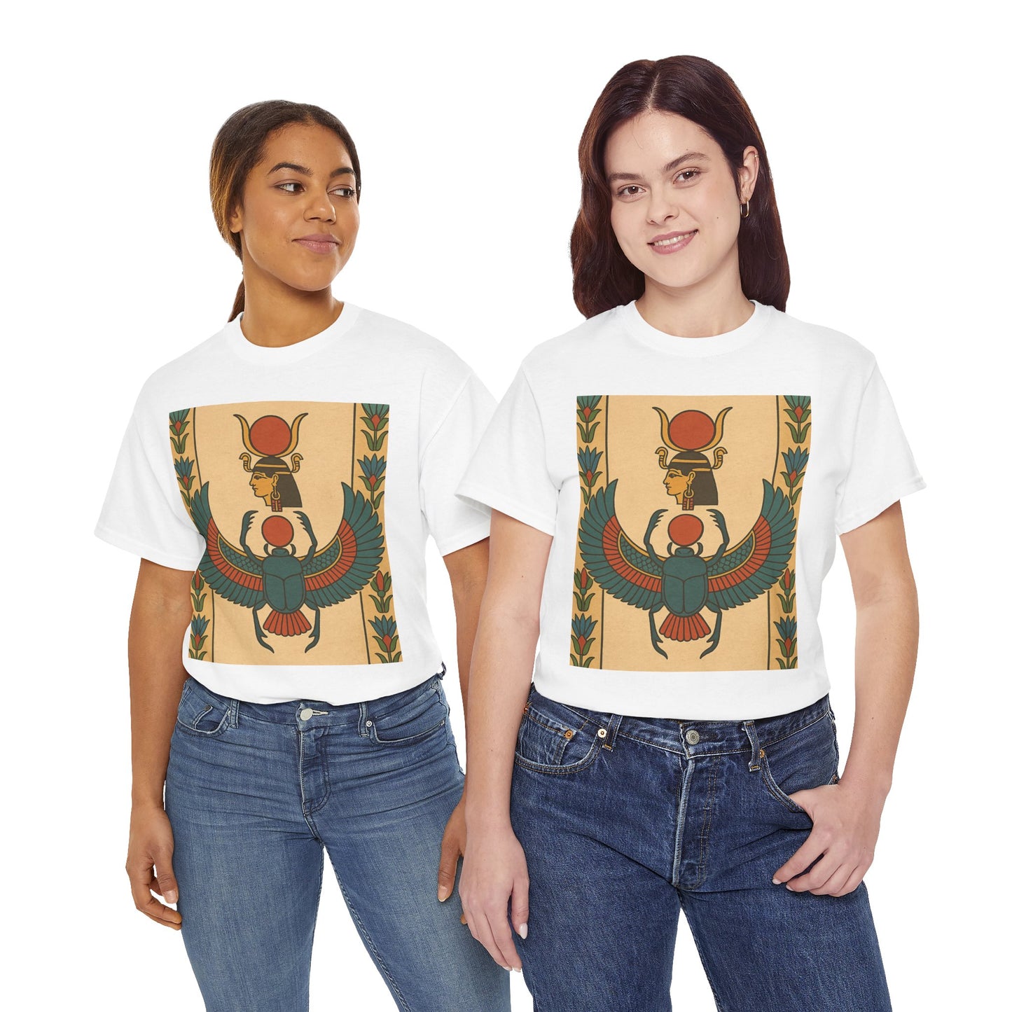 Egyptian Scarab Graphic Tee | Vintage Style, Unisex Cotton Shirt, Cool Casual Wear, Gift for Him/Her, Summer Fashion