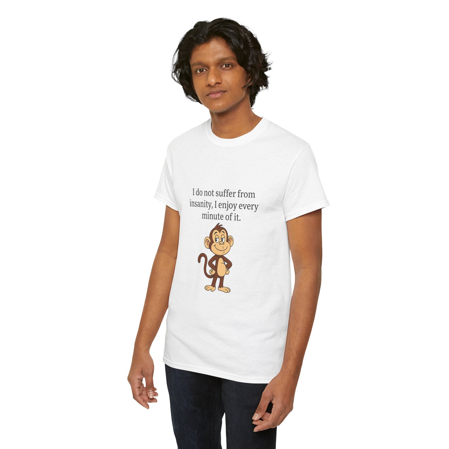 Whimsical Monkey Quote Tee - Fun Graphic Shirt for Casual Days, Gift for Friends, Family Gatherings, Birthdays, Humor Apparel