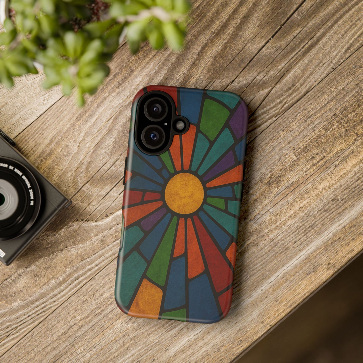 Colorful Stained Glass Phone Case, Tough Cases, Artistic Phone Cover, Vibrant Mobile Accessory, Unique Gift for Art Lovers
