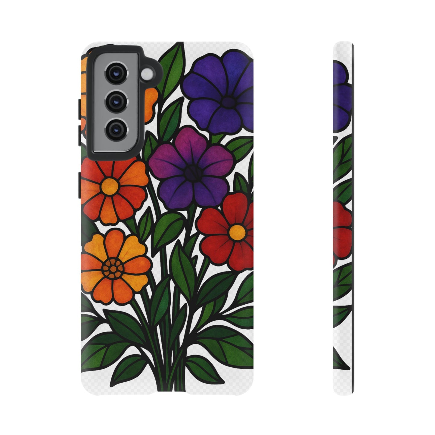 Floral Phone Case, Tough Cases with Colorful Flower Design, Gift for Flower Lovers, Summer Accessories, Trendy Phone Cover