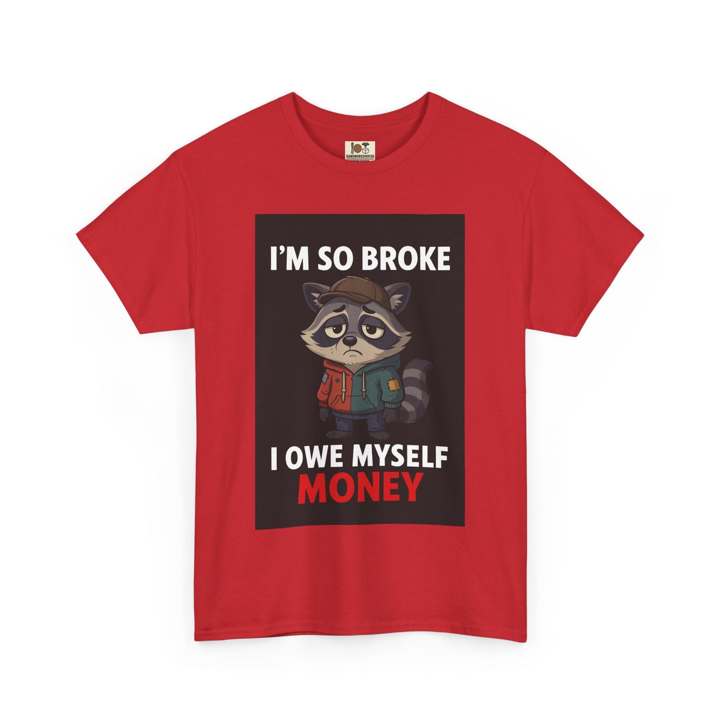 Funny Raccoon Tee - I'm So Broke, Humorous Unisex Shirt, Funny Gift for Him, Gift for Her, Casual Everyday Wear, Unique Graphic Tee