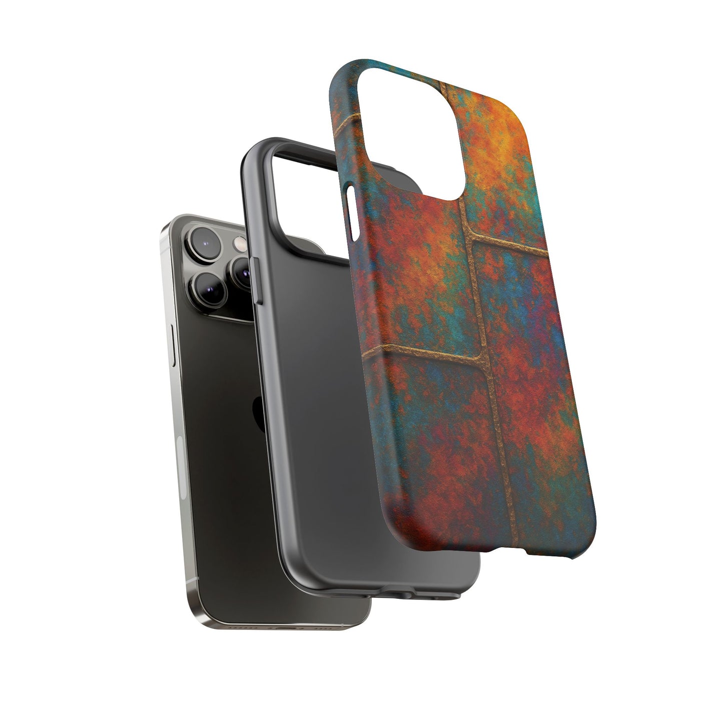 Colorful Textured Phone Case, Vibrant iPhone Cover, Tough Protective Shell, Unique Mobile Accessory, Artisan Phone Protection