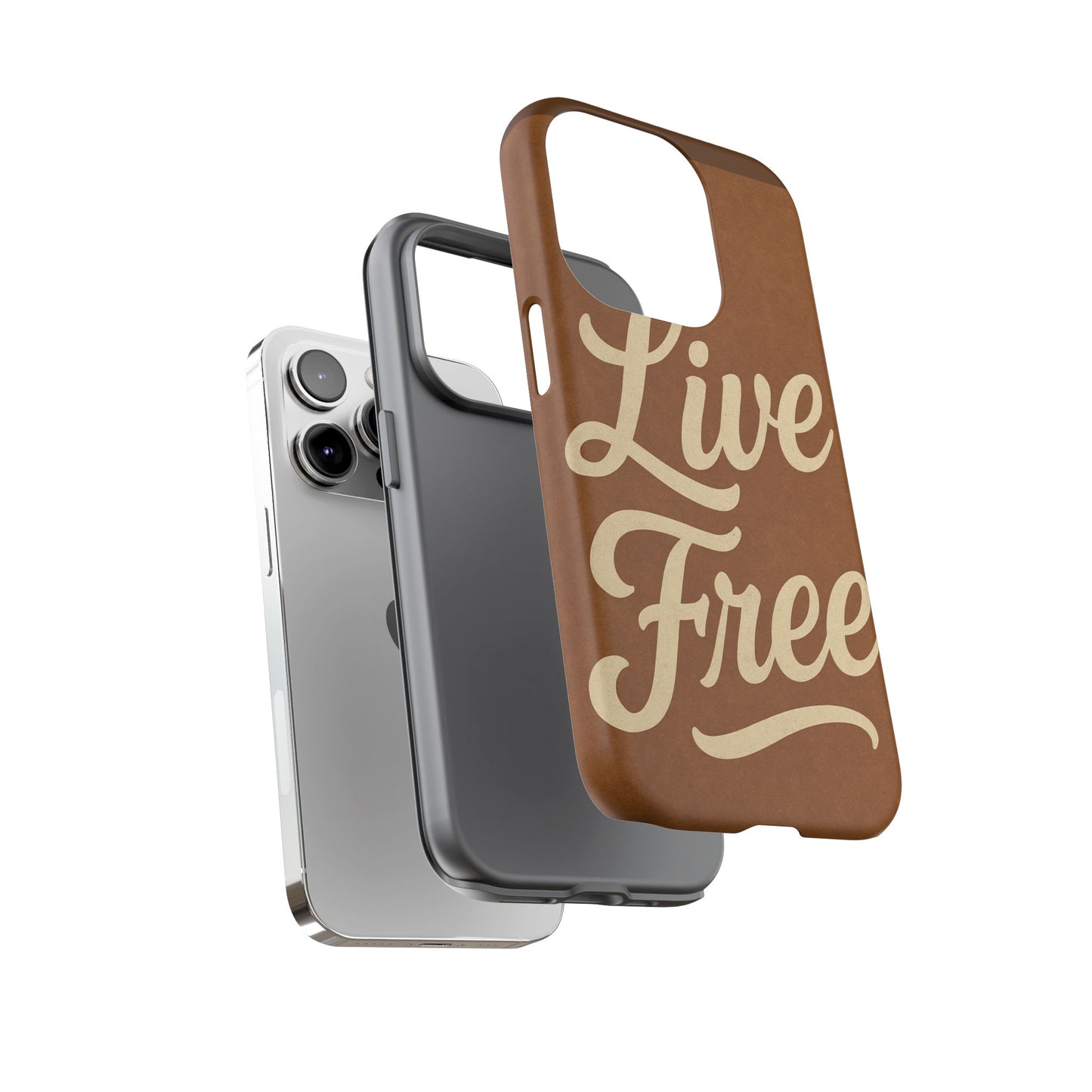 Live Free Phone Case, Tough Cases, Inspirational Phone Accessories, Gift for Adventurers, Customizable Design, Unique Tech Gifts