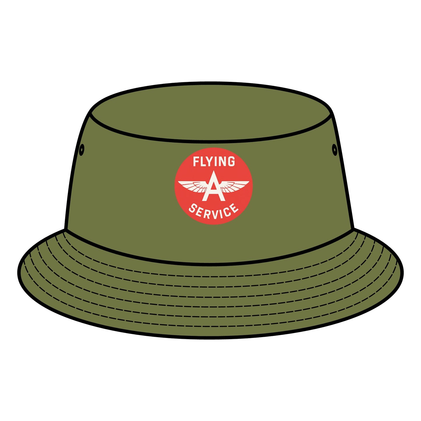 Vintage Flying Service Bucket Hat, Retro Hat, Summer Accessory, Beachwear, Gift for Aviation Lovers