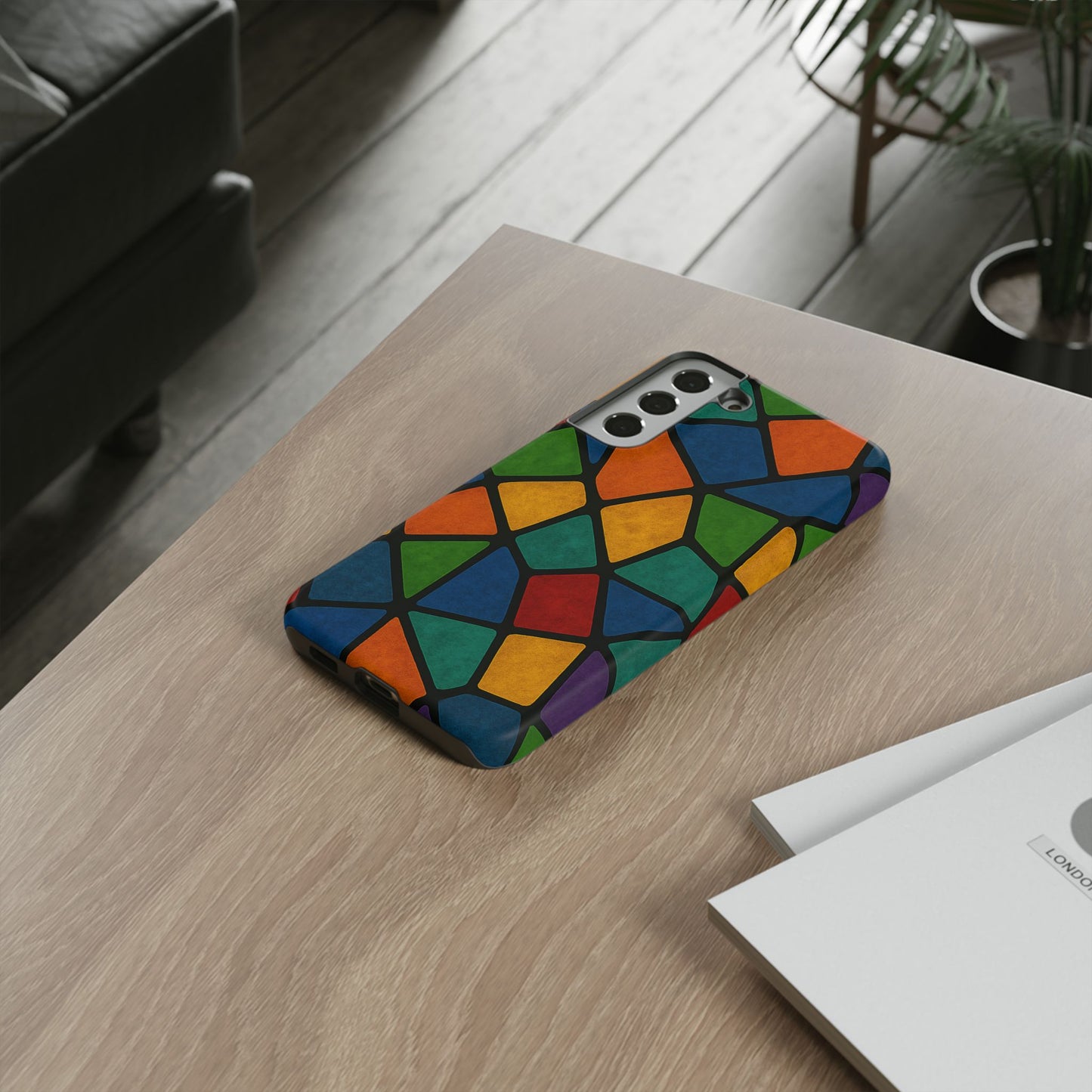 Colorful Mosaic Phone Case, Tough Cell Phone Cover, Vibrant Smartphone Protector, Unique Gift for Weddings, Birthday, Holidays