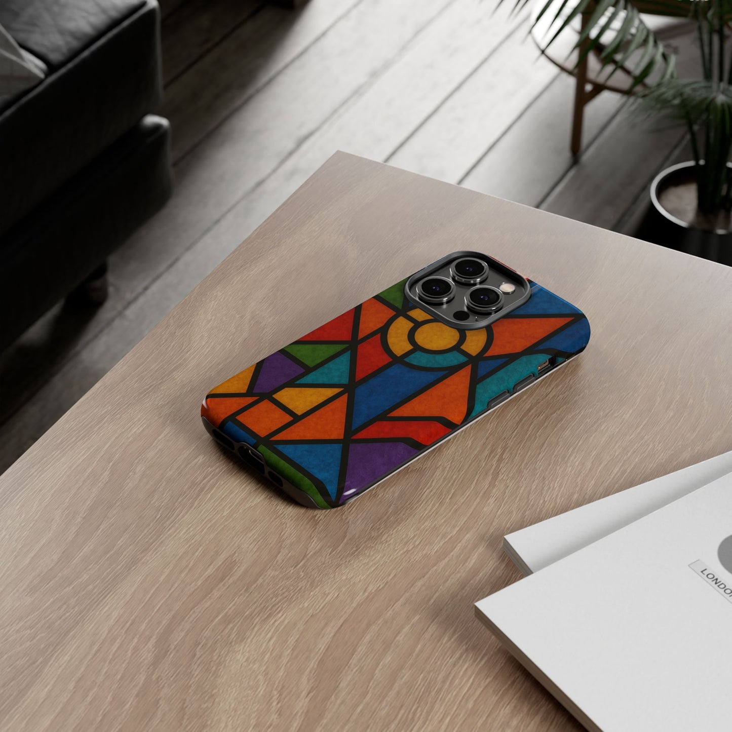Colorful Stained Glass Phone Case, Artistic Phone Cover, Vibrant Protective Case, Unique Gift for Art Lovers, Stylish Smartphone Accessory