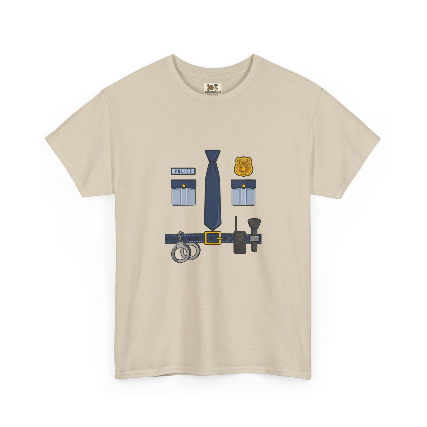 Police Officer Badge Tee, Unisex Heavy Cotton Tee, Funny Police Shirt, Law Enforcement Gift, Casual Wear, Police Appreciation