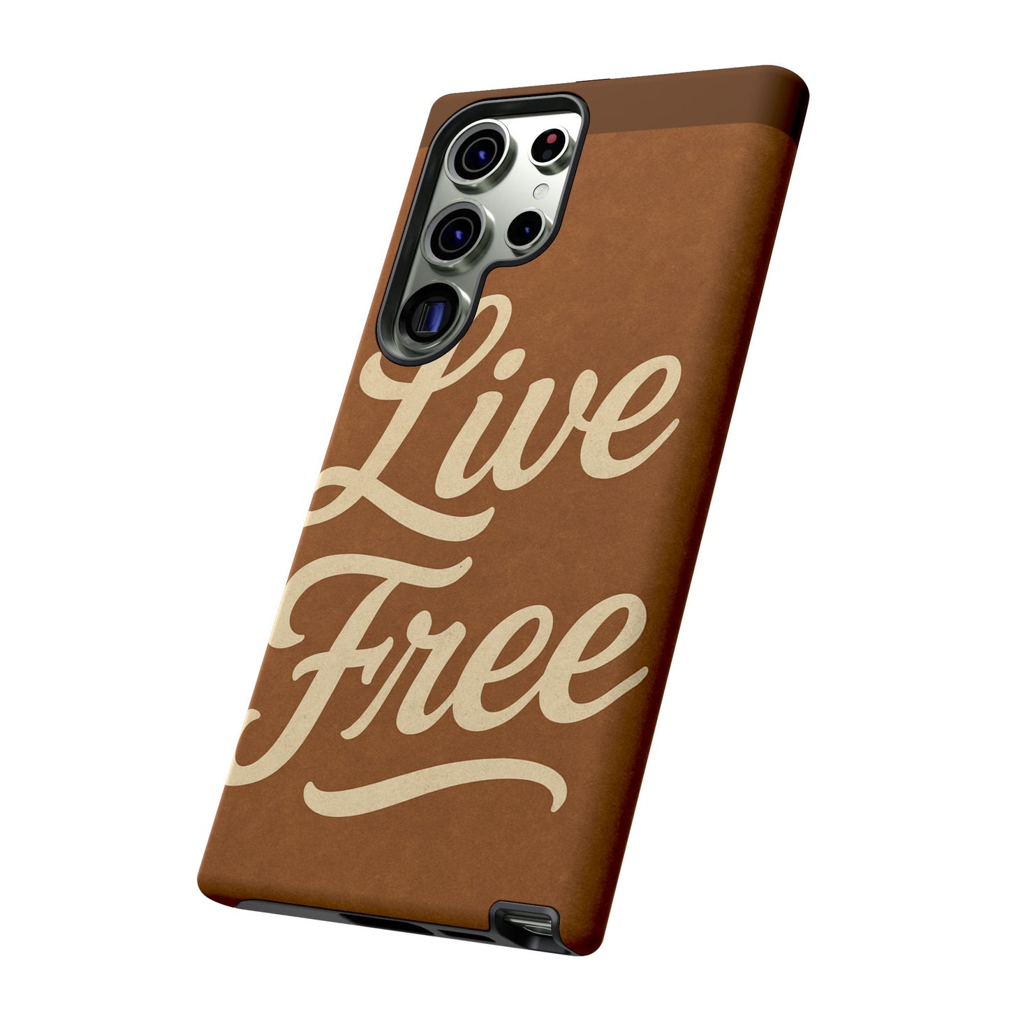Live Free Phone Case, Tough Cases, Inspirational Phone Accessories, Gift for Adventurers, Customizable Design, Unique Tech Gifts