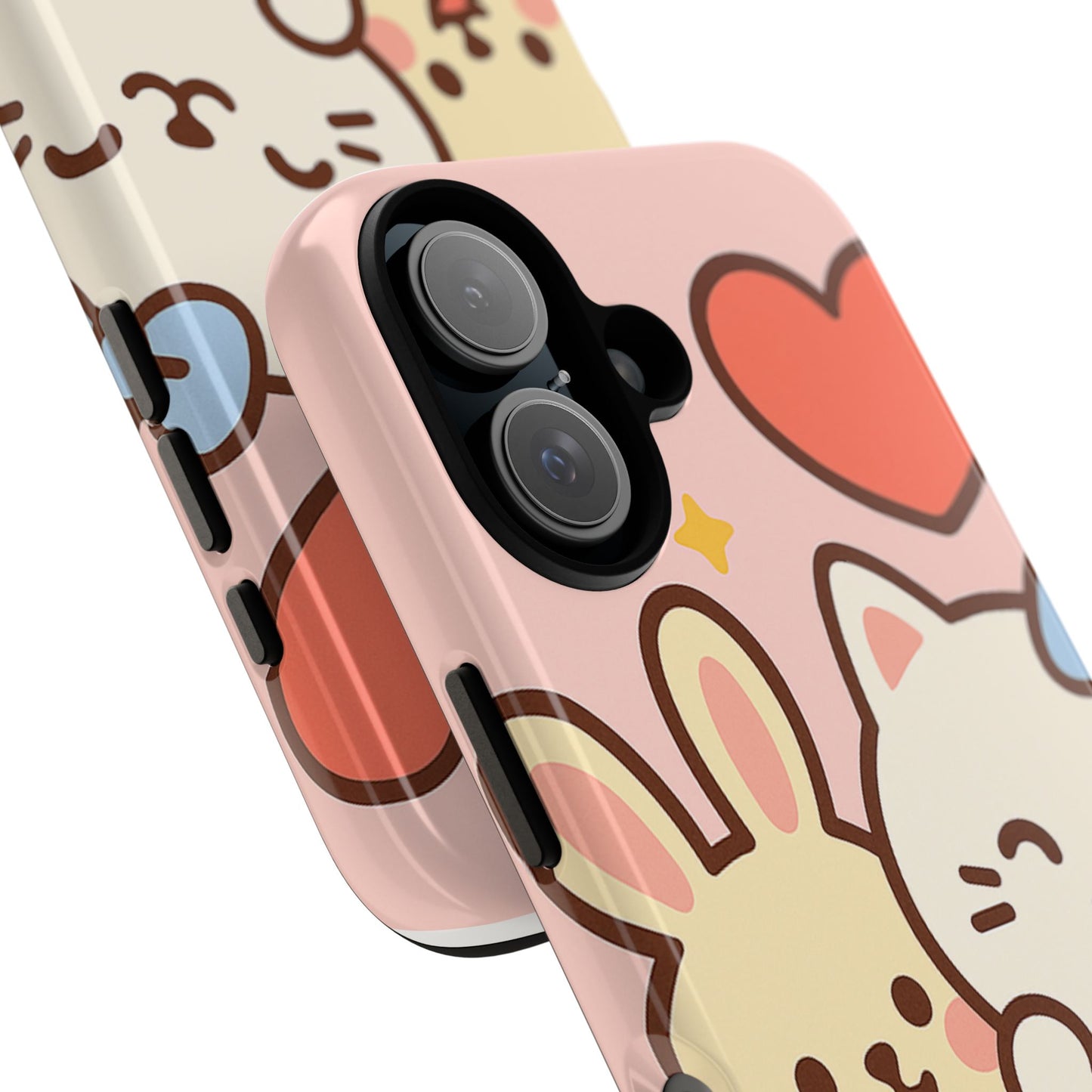 Cute Animal Phone Case -Tough Cases with Bunny and Cat Design, Kawaii Gift for Kids, Birthday, Everyday Use, Phone Accessories, teenage girl
