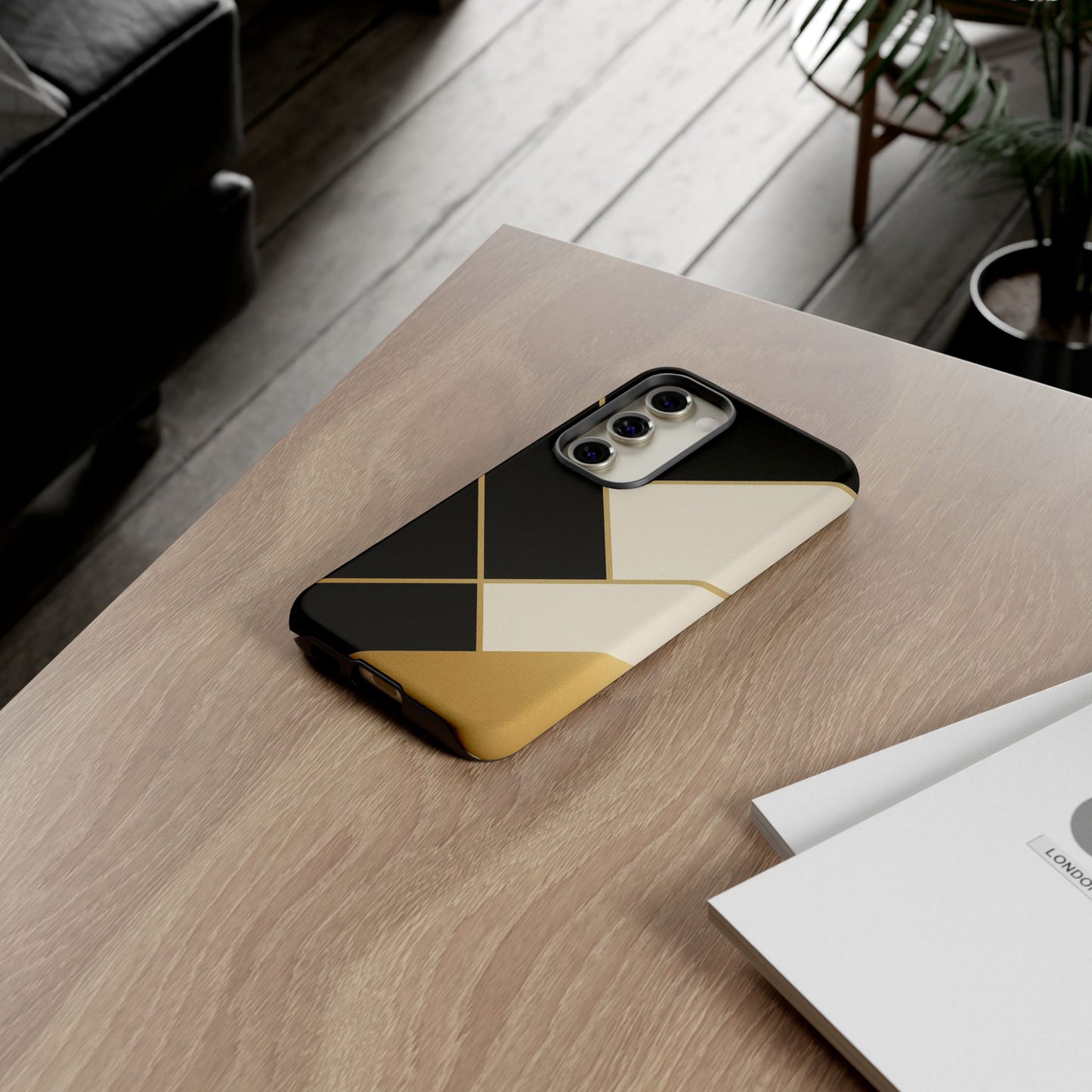 Chic Phone Case, Stylish Phone Cover, Geometric Design Case, Protective Mobile Case, Modern Phone Protector