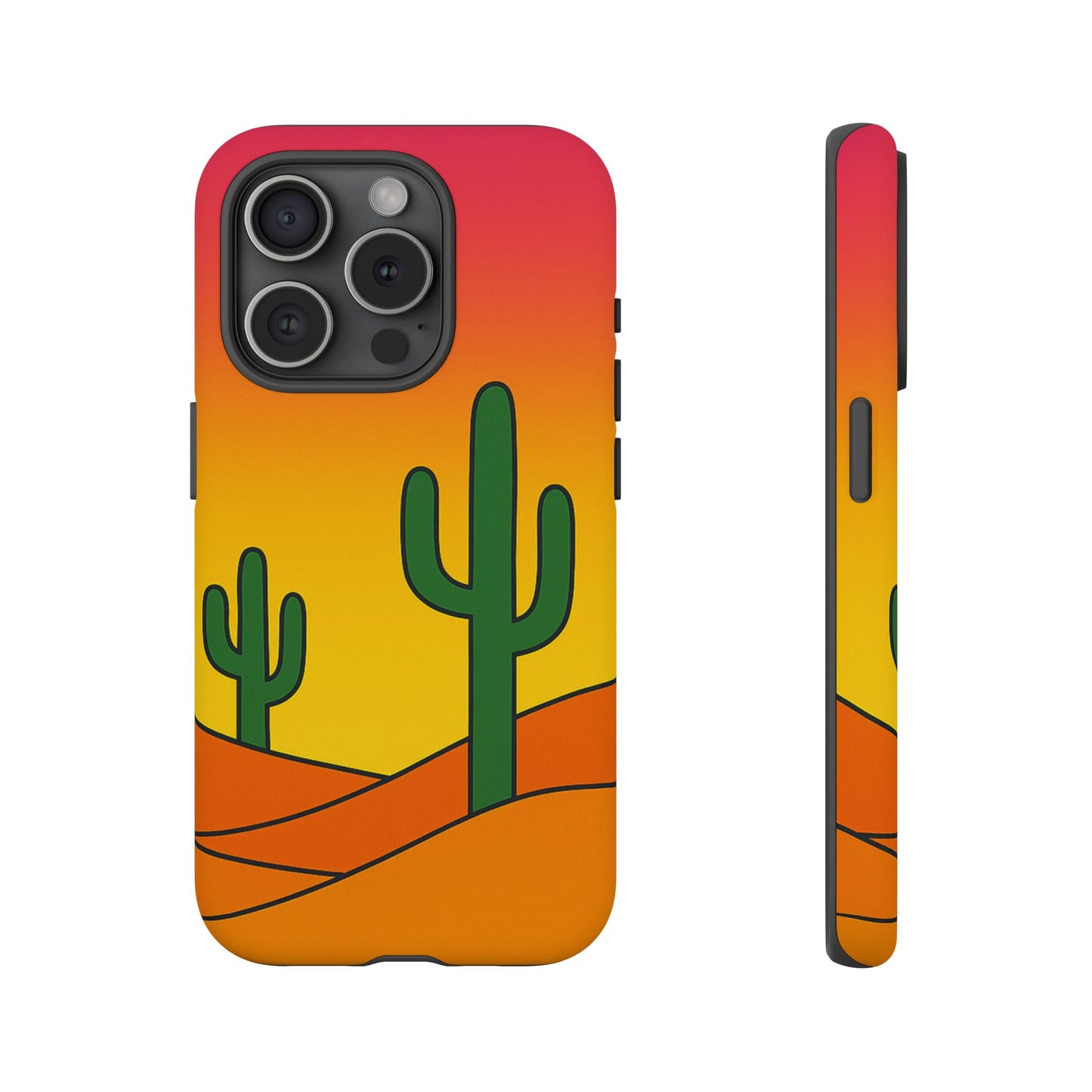 Desert Vibes Phone Case, Tough Cases, Cactus Design, Colorful Phone Cover, Summer Aesthetic, Unique Gift Idea
