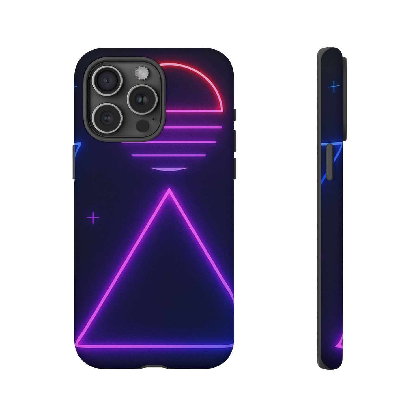 Retro Neon Phone Case, Tough Cases for iPhone, 80s Aesthetic Phone Cover, Abstract Neon Design, Gift for Tech Lovers