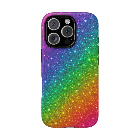 Colorful Glitter Phone Case, Tough Cases, Rainbow Sparkle Phone Cover, Gift for Her, Trendy Phone Accessory, Summer Vibes