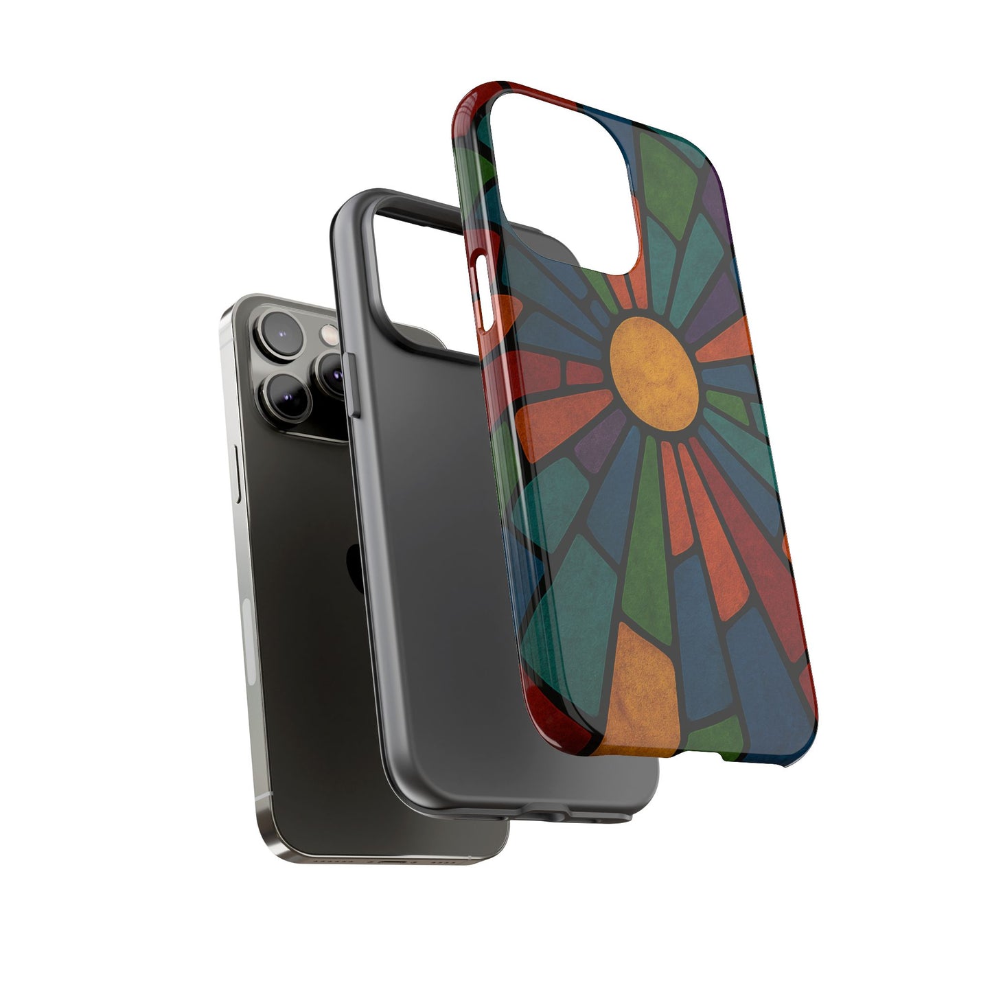 Colorful Stained Glass Phone Case, Tough Cases, Artistic Phone Cover, Vibrant Mobile Accessory, Unique Gift for Art Lovers