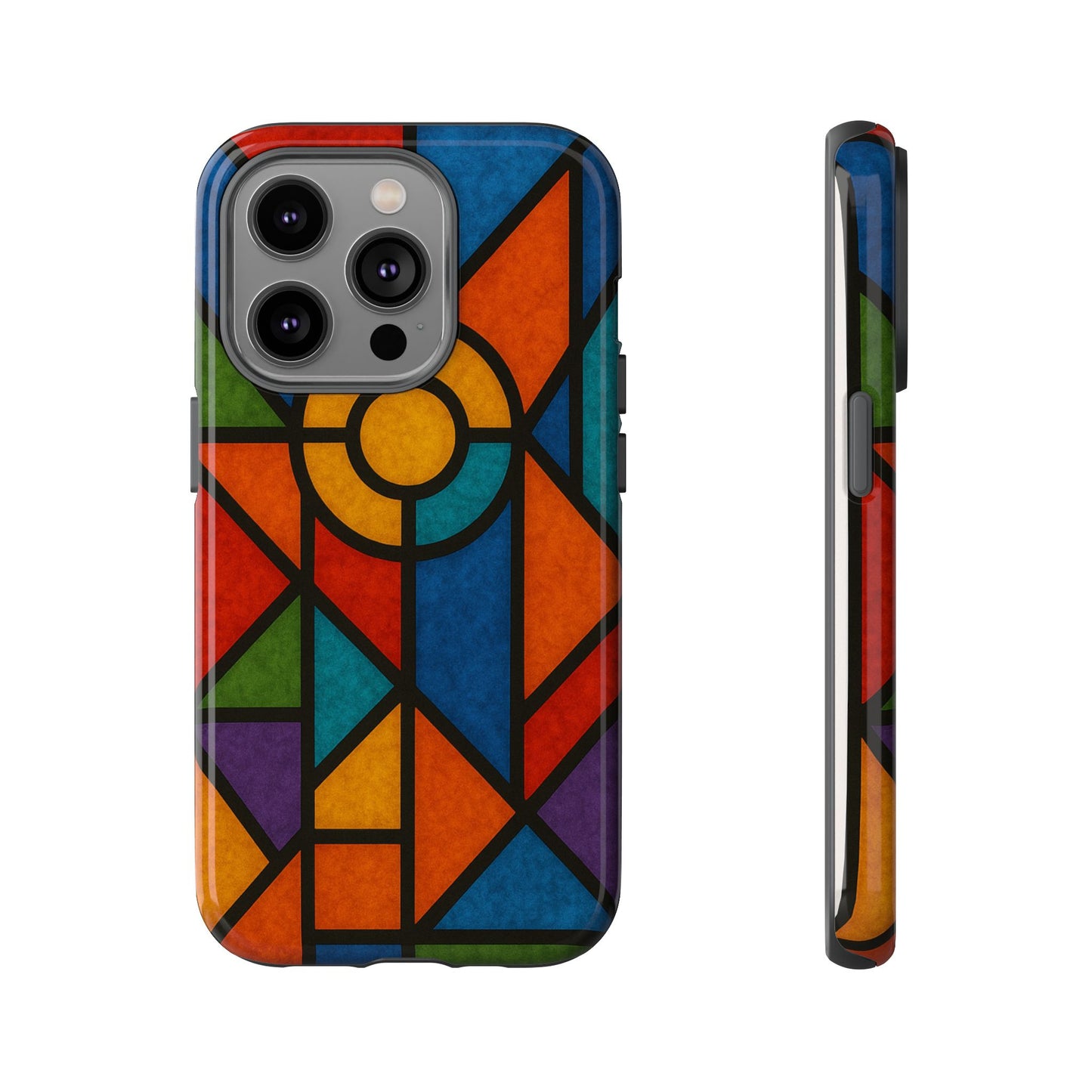 Colorful Stained Glass Phone Case, Artistic Phone Cover, Vibrant Protective Case, Unique Gift for Art Lovers, Stylish Smartphone Accessory