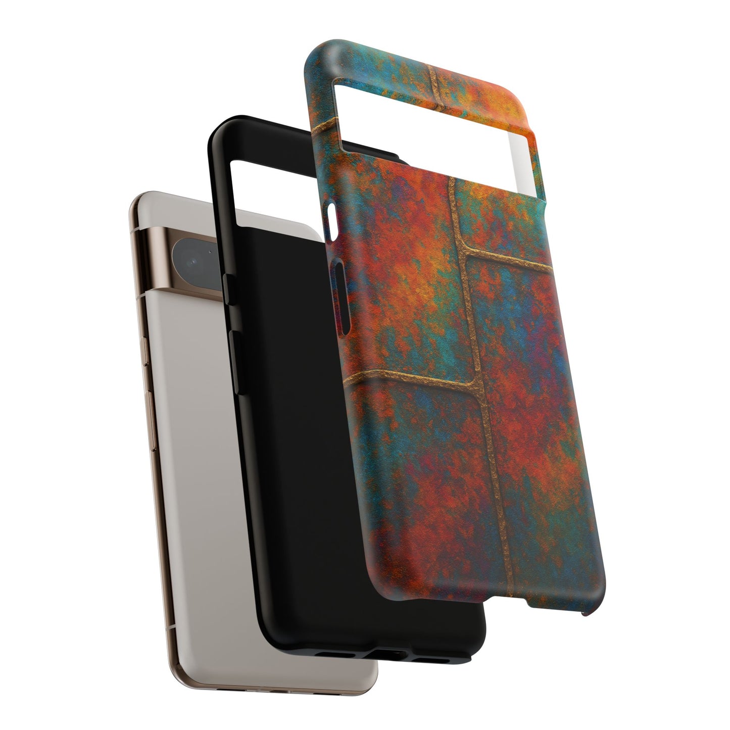 Colorful Textured Phone Case, Vibrant iPhone Cover, Tough Protective Shell, Unique Mobile Accessory, Artisan Phone Protection