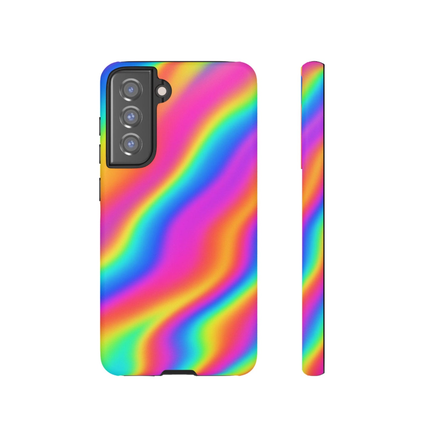 Rainbow Wavy Phone Case - Colorful Tough Cases for Stylish Protection, LGBTQ+ Pride Gift, Trendy Phone Accessory, Birthday, Holiday Present