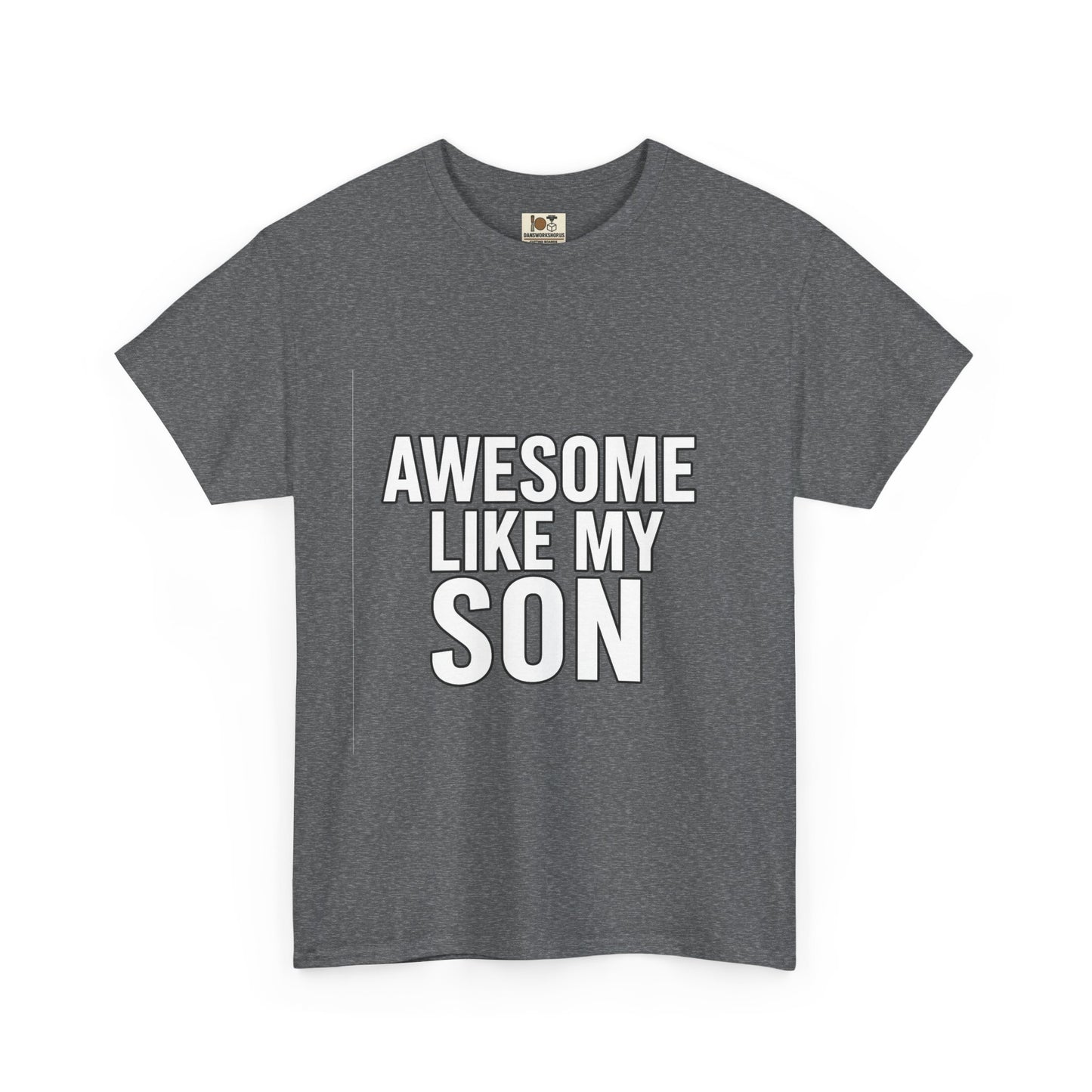 Awesome Like My Son Unisex Heavy Cotton Tee - Gift for Parents, Funny T-Shirt, Dad Tee, Family Pride, Everyday Wear