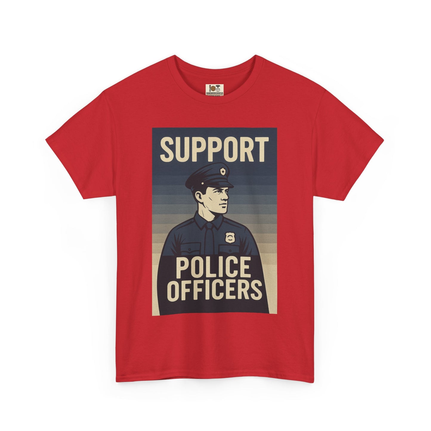 Support Police Officers Unisex Heavy Cotton Tee, Police Support Shirt, Law Enforcement Apparel, Gifts for Officers, Patriotic Tee