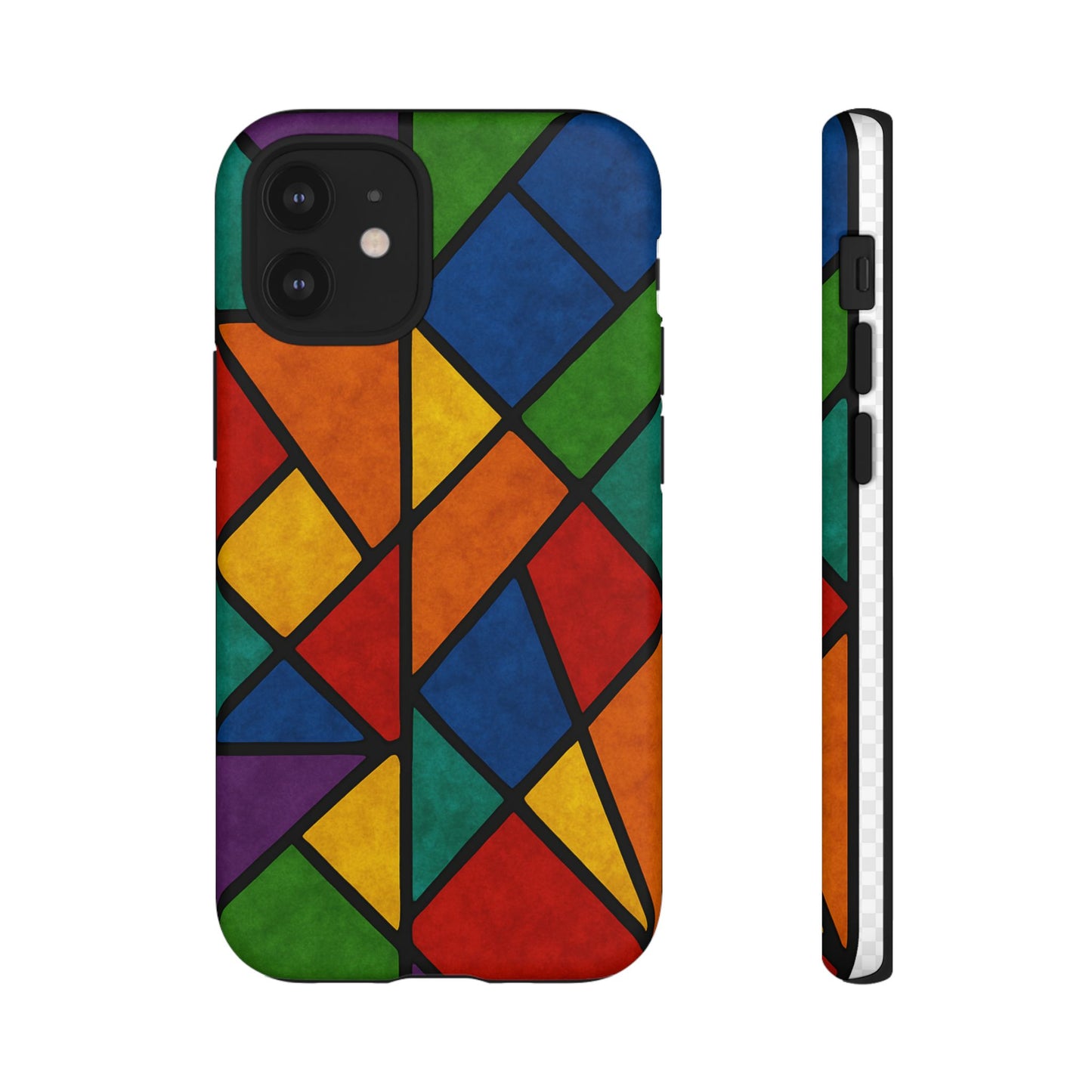 Colorful Phone Case, Stained Glass Pattern, Artistic Phone Cover, Unique Smartphone Protection, Vibrant Gift for All Occasions