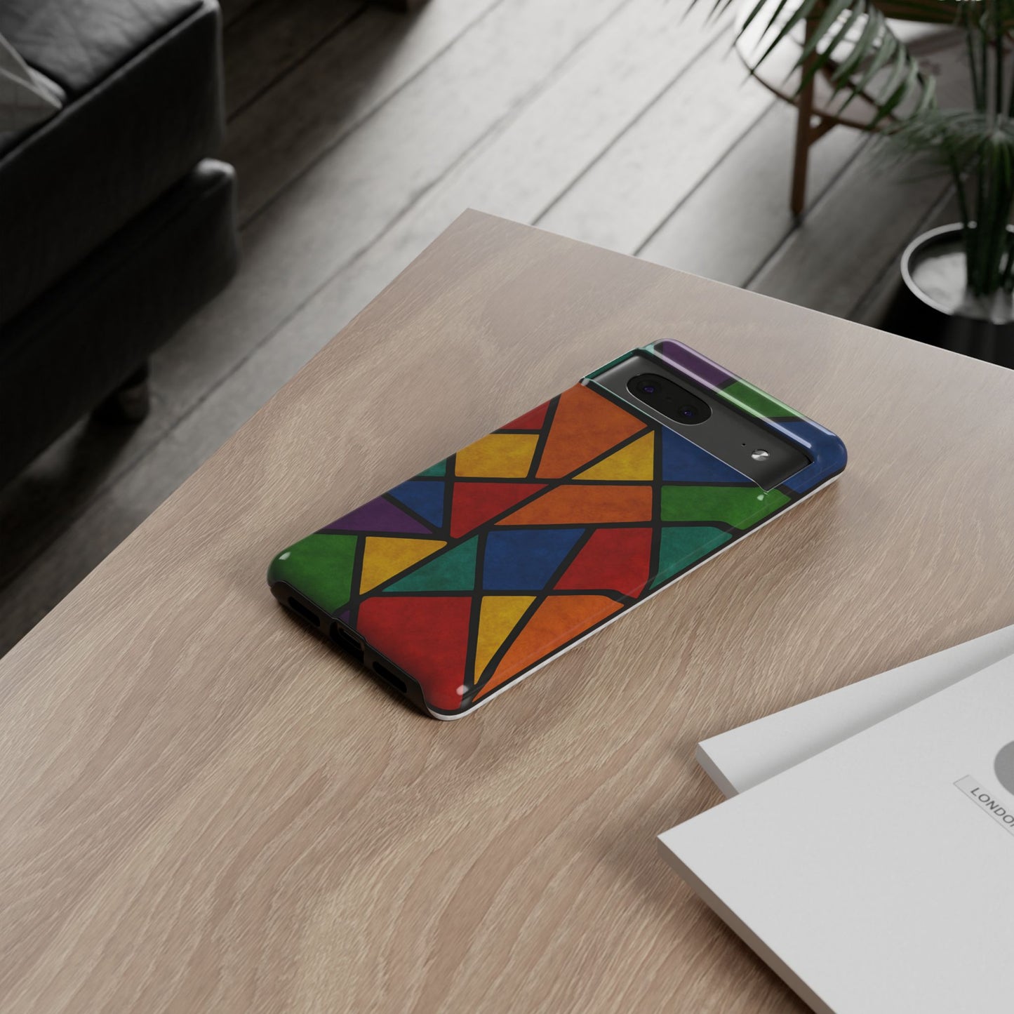 Colorful Phone Case, Stained Glass Pattern, Artistic Phone Cover, Unique Smartphone Protection, Vibrant Gift for All Occasions