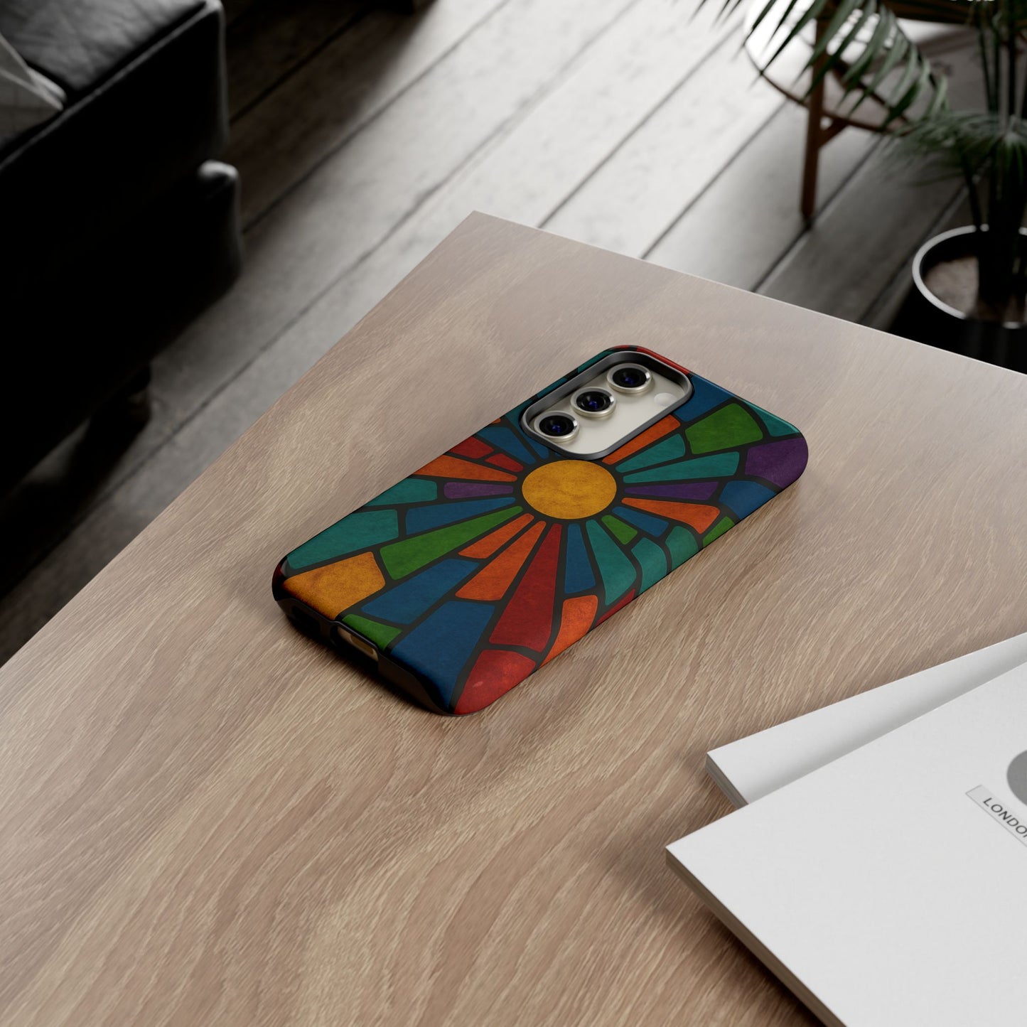 Colorful Stained Glass Phone Case, Tough Cases, Artistic Phone Cover, Vibrant Mobile Accessory, Unique Gift for Art Lovers