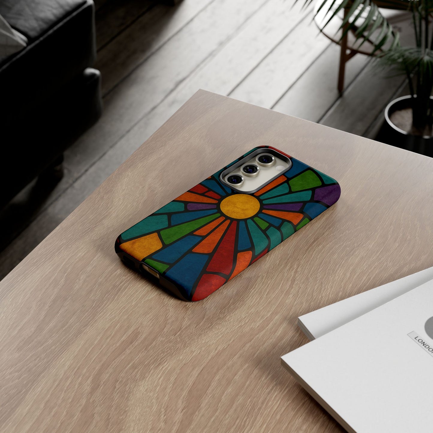 Colorful Stained Glass Phone Case, Tough Cases, Artistic Phone Cover, Vibrant Mobile Accessory, Unique Gift for Art Lovers