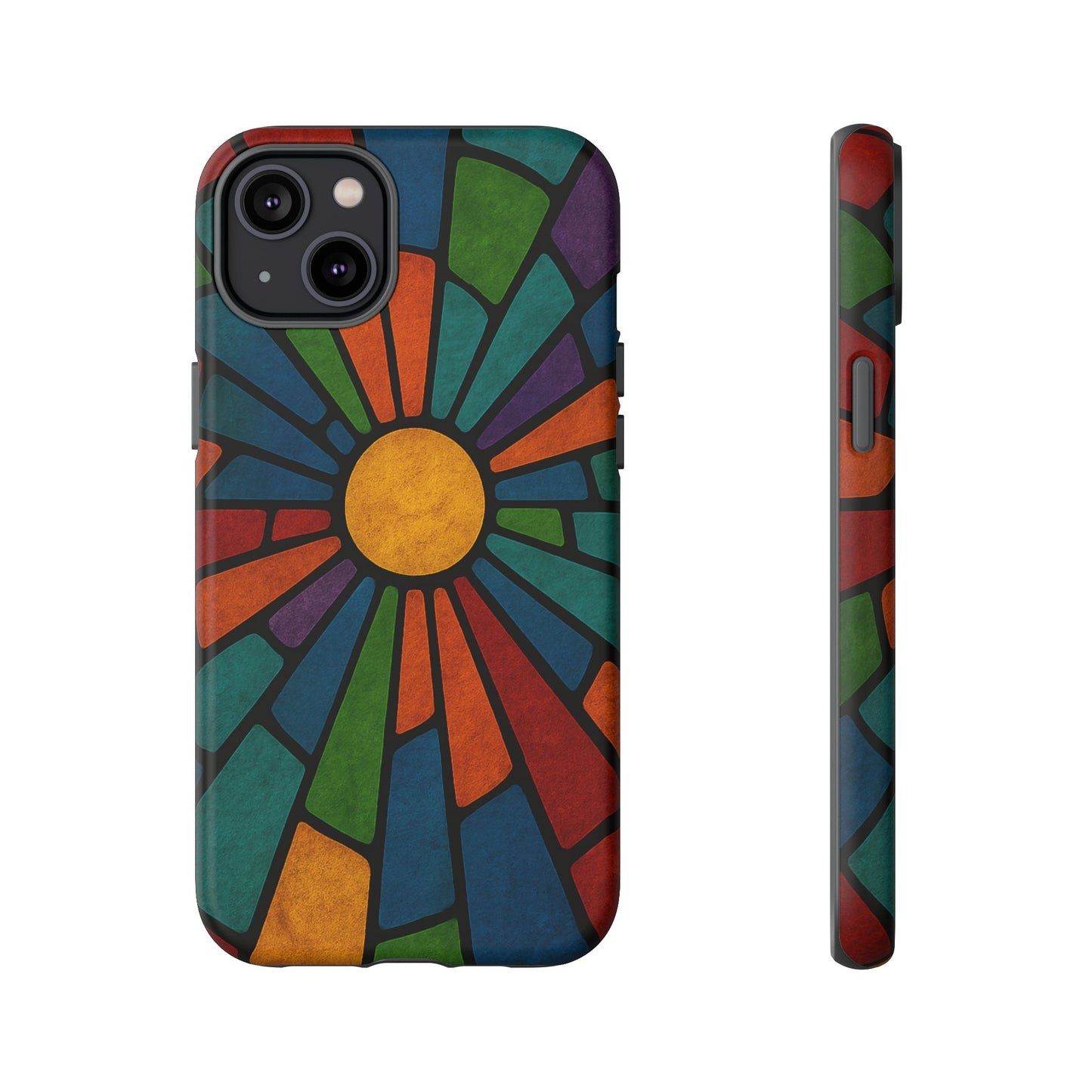 Colorful Stained Glass Phone Case, Tough Cases, Artistic Phone Cover, Vibrant Mobile Accessory, Unique Gift for Art Lovers